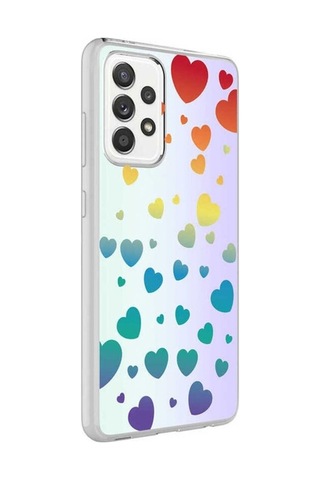 Galaxy Uyumlu A52 Kılıf Zore M-blue Desenli Kapak Heart No3