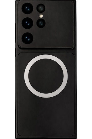 Samsung Galaxy S23 Ultra Uyumlu Kamera Korumalı Magsafe Wireless Şarj Özellikli Full Glass Arka Kapak