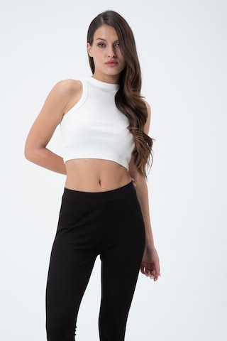 Quhox Kadın Kaşkorse Crop Atlet Ekru