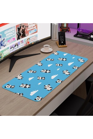 Panda Oyuncu Gaming Mouse Pad Kauçuk Kaymaz Taban Mousepad V1, 70x30 Xl
