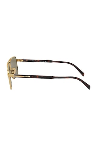 Prada Pr A57s 5ak90f 58 Erkek Dikdörtgen Gold Metal Güneş Gözlüğü