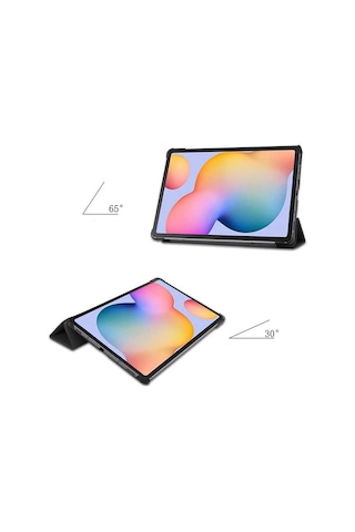 Galaxy Tab A7 10.4 T500 2020 Uyumlu Zore Smart Cover Standlı 1-1 Kılıf-siyah Tablet Kılıfı