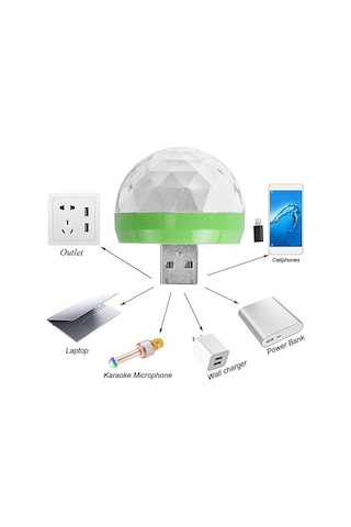 Apple Uyumlu iPhone Android Mini Sihirli Disko Topu 4W Led Usb Küre Magic Ball (339992130)