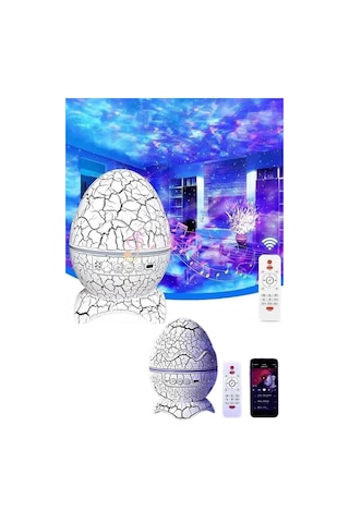 Mey İthalat Bluetooth Hoparlör Dinozor Yumurtası Gece Masa Lambası Projektör Çok Renkli 97227052