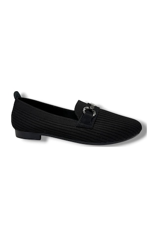 Ceylan Shoes 185-26 Triko Mw Toka Anatomik Kadın Babet Sıyah