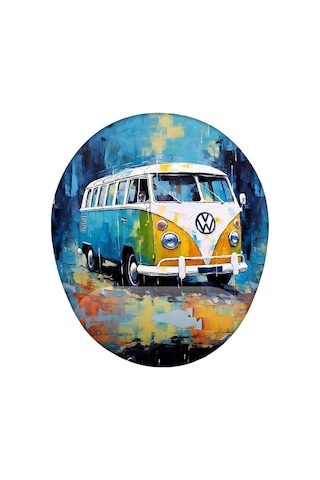 Retro Vosvos Minibüs Bilek Destekli Kaymaz Buruşmaz Kırılmaz Mouse Pad
