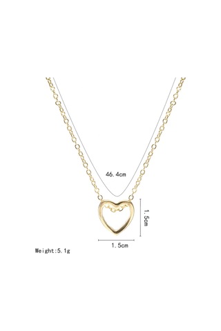 Moda Kolye Kalp Tasarım İçi Boş Basit Kolye Gümüş Çok Renkli