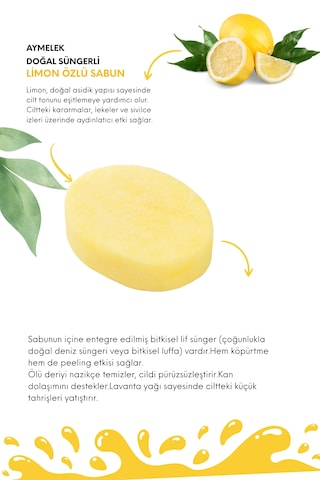 Limon Özlü Süngerli Doğal Güzellik Sabunu Yeni   Etkili