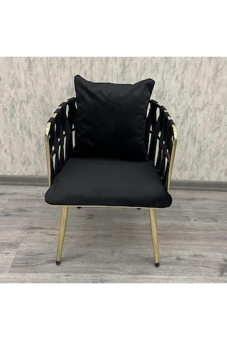 Tekli Siyah Gözde Sandalye Gold