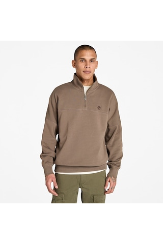 Timberland Çeyrek Fermuarlı Erkek Sweatshirt Kahverengi