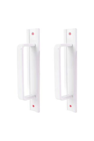 Vkemall Alüminyum Çelik Pencere Dolap Kaydırma Kapı Kolu, Delme Yok Kurulum, Modern Basit Tasarım, Beyaz, 2 Adet Beyaz