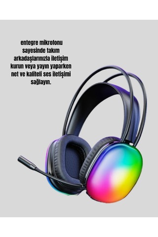 Type-c Şarjlı Rgb Işıklı Bluetooth Oyuncu Kulaklığı Akyı-044880