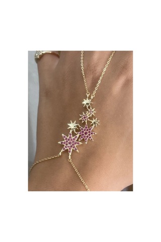 Mor Taşlı Yıldız Model Şahmeran Altın