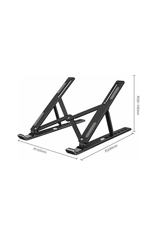 Novexa Katlanır Laptop Standı Metal Notebook Yükseltici Soğutma Tabanı 7-10 Kademe