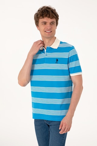 U.S. Polo Assn. Erkek Regular Fit Polo Yaka Turkuaz Çizgili Tişört 50306826-VR093