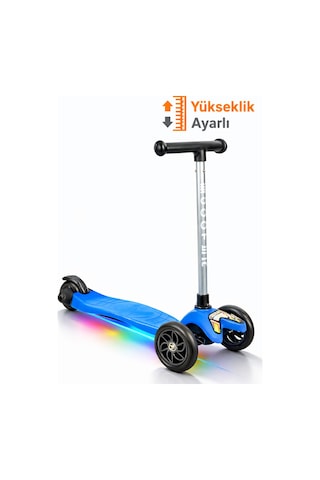 Tois LED Işıklı Lumi Scooter – Direksiyondan Yön Verilebilen, Yükseklik Ayarlı 3 Tekerlekli Çocuk Scooter Çok Renkli
