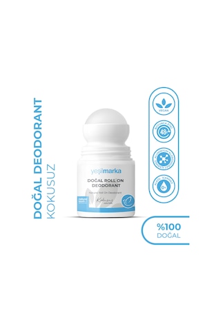 Yeşilmarka Kokusuz Doğal Unisex Roll-On Deodorant 50 ML