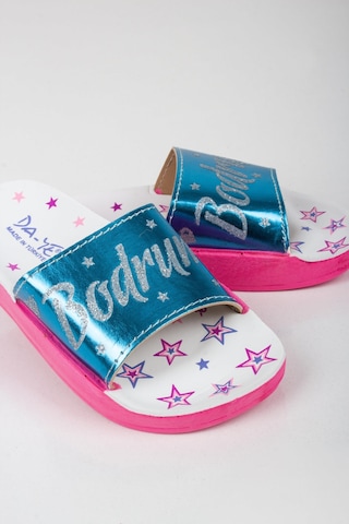 Kız Çocuk Minik Yıldız Temalı Bodrum Yazılı Terlik-5798-açık Mavi Açık Mavi