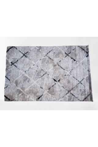 Diamond Halı 25015A Siyah Siyah Model 200*280 Polip Leke Tutmaz Modern Çizgi
