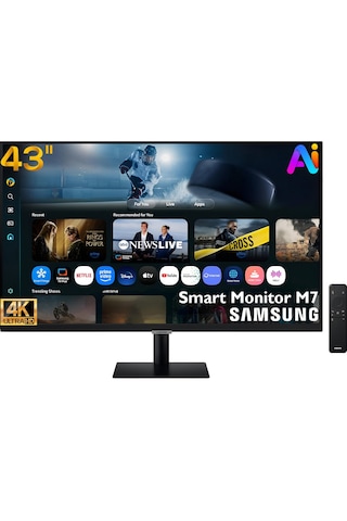 Samsung M7 M70F 43 4K 60Hz ( USB+ HDMI+WİFİ+Bluetooth) Yapay Zeka Destekli Akıllı Smart Monitör LS43FM700UUXUF