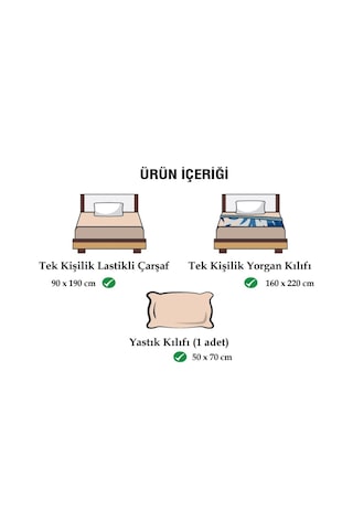 Ely Parker Tek Kişilik Nevresim Takımı (90x190 Lastikli Çarşaf+Yorgan Kılıfı+Y.Kılıfı) Çizgili Beyaz 90 x 190 Beyaz
