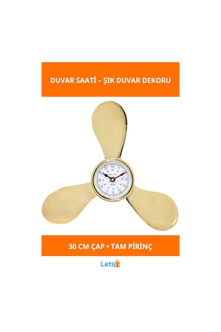 Pirinç Duvar Saati 30 Cm Sessiz Mekanizma Klasik Tasarım Çok Renkli