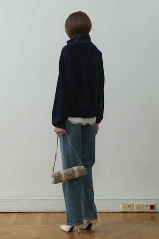 Suud Collection Lacivert Anu Oversize Fermuarlı Polar Hırka