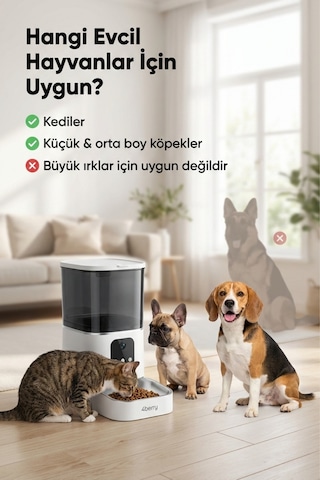 Otomatik Mama Kabı Wifi Kontrollü 6l Akıllı Kedi & Köpek Mama Makinesi