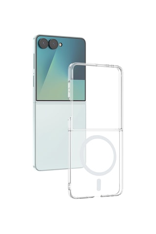 Samsung Galaxy Uyumlu Z Flip 8 Kılıf Magsafe Kamera Ve Lens Korumalı Sert Pc Lüx Kapak Şeffaf