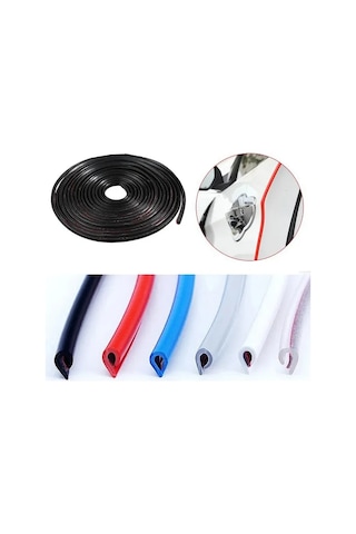 Volvo V60 Uyumlu Oto Araç Kapı Koruma Fitili 5 Metre Parlak Siyah Çarpma Ve Çizilme Önleyici Koruma Bandı