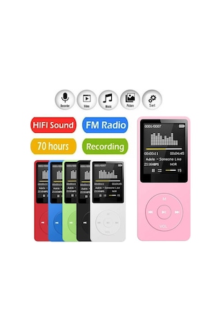 8gb Dahili Hafızalı Bluetoothlu Mp3-mp4 Çalar Fm Radio Dahili Hoparlör Ekranlı Müzik Çalar