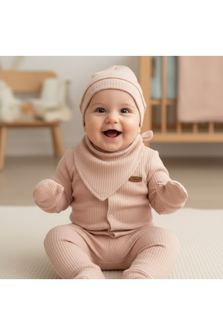 Ürünya Yenidoğan Hastane Çıkışı Çıtçıtlı Düz 5'li Takım Pembe