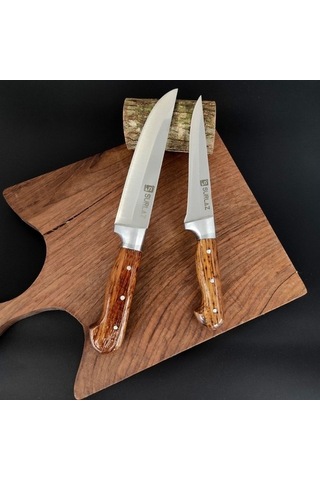 Sürlaz Pro 2 Parça  Ahşap Saplı Bıçak Seti