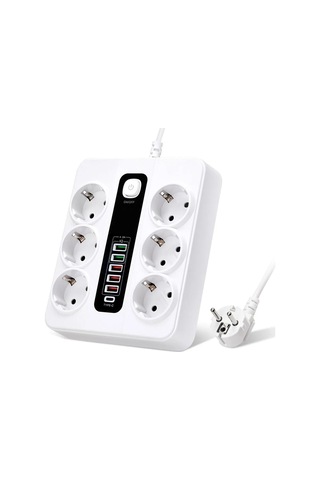 Vothoon Hp-h04 3000w 10amper 6 Lı 2metre Uzatma Kablolu Çoklu Termal Akım Priz 0