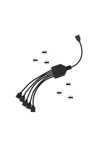 Alfais 4377 RGB Şerit 4 Pin LED Çoklayıcı Splitter Tek Kumanda 5 Çıkış