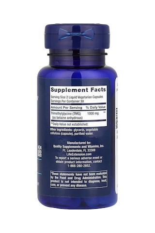 Tmg, 1.000 Mg, 60 Vejetaryen Kapsül Kapsül Başına 500 Mg