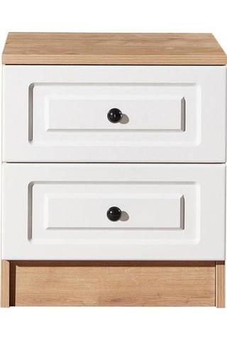 Just Home Ares 2 Çekmeceli Komodin - Safir Meşe / Beyaz Safir Meşe / Beyaz
