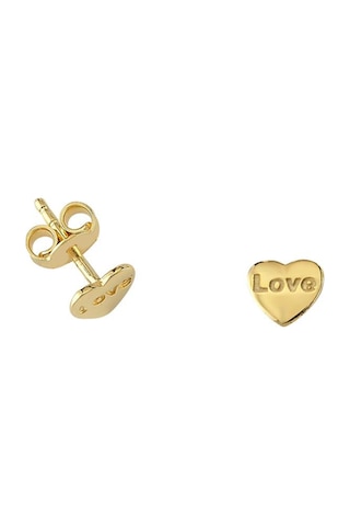 14 Ayar Love Yazılı Kalp Altın Küpe 0,85 Gr-5167