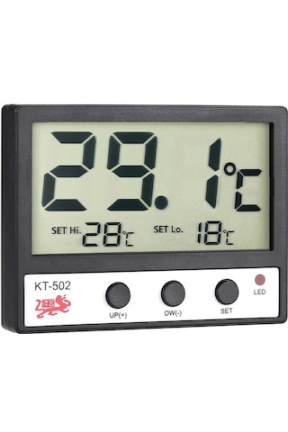 Symbee Kt502 Akvaryum Termometresi, Lcd Ekranlı, Yüksek/düşük Sıcaklık Alarmı, Pil Dışarıda, Siyah Abs Malzeme