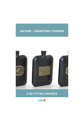 Paslanmaz Çelik Kabartmalı Tekli 6 Oz Matara Sızdırmaz Çok Renkli