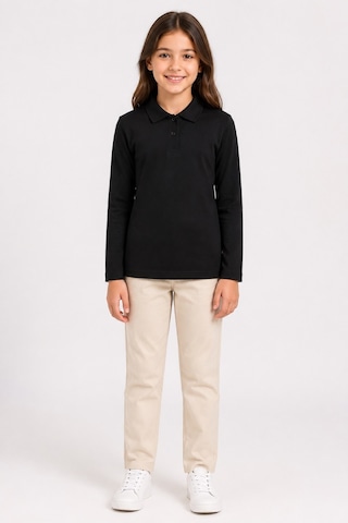 Esila Kids Unisex Çocuk Polo Yaka Tişört Okul Üstü Siyah