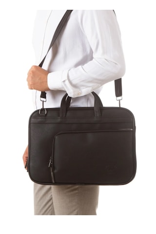 Newish Polo Suni Deri Evrak Ve Notebook Laptop Çantası - 13 İnç Siyah