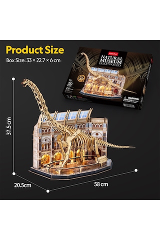 Natural Museum - Brachiosaurus 3d Puzzle Led Işıklı L544h
