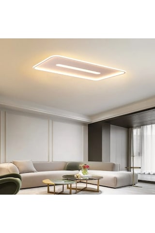 Eskitme Gold 60x40 cm Dikdörtgen 3000K Sarı Işık Led Tavan Lambası