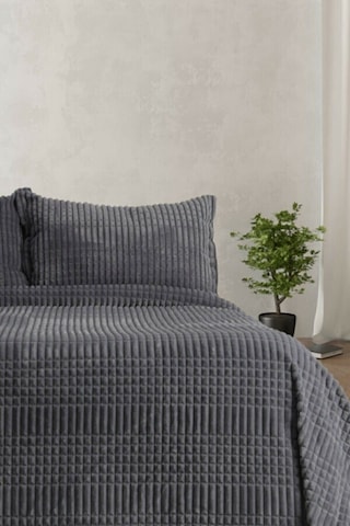 Merinos Modern Line 3 Parça Battaniye Seti - Gri ( Kutulu Çeyizlik ) Gri