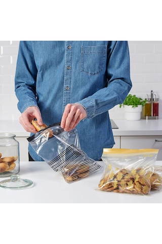 Ikea Sırt Çantaları Risigillabili , 25 Adet 1,2 L + 25 Adet İçin 2,5 L, Dondurucu, Gıda Maddeleri, Renk: Mor, Tot. 50 Adet, Plastik, Mor, Confezione Da 1 Sku: Smg8690010162205 Açık