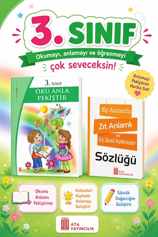 3.sınıf Oku Anla Pekiştir + Eş Anlamlı, Zıt Anlamlı Ve Eş Sesli Kelimeler Sözlüğü