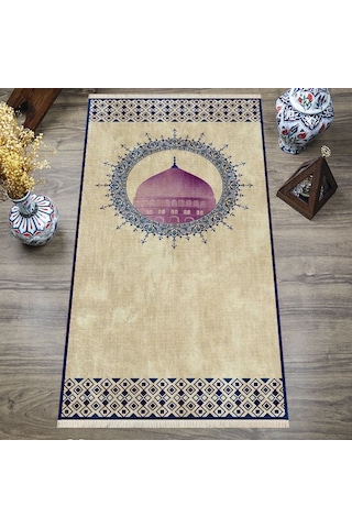 Dijital Baskılı, Yıkanabilir, Yumuşak Dokulu Çocuk Ve Yetişkin Seccade S-dot-sn-015 Bej