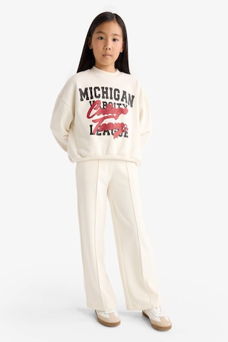 Defacto Kız Çocuk 2li Takım Baskılı Sweatshirt Eşofman Altı F2564a825auer238 Ekru