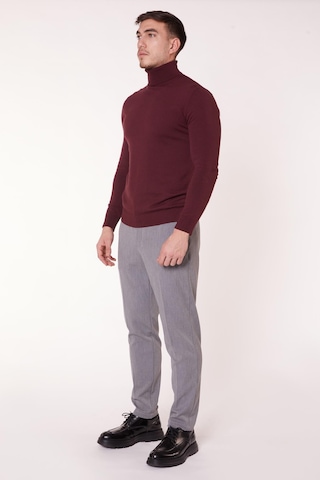 Braccas Erkek Beli Yarım Lastikli Slim Fit Chino Crop Pantolon Koyu Gri Koyu Gri